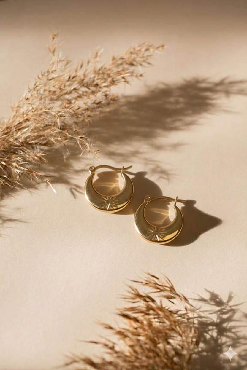 Anti Tarnish Nova Hoop Earrings