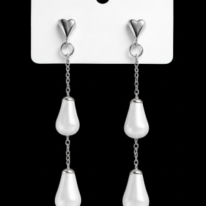 DOUBLE PEARL EARINGS / Pearl Earrings / Silver
