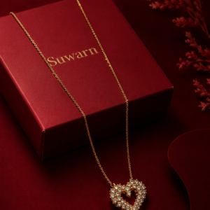 Crystal Heart Pendant Necklace for Women