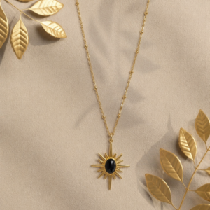 Black Midnight Sun Necklace for Women