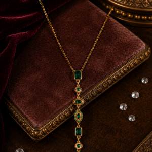 Emerald Green Drop Pendant Necklace for Women
