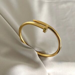 Anti Tarnish Golden Nail Luxe Bangle Bracelet